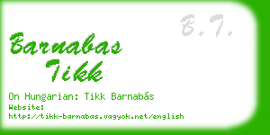 barnabas tikk business card