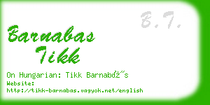 barnabas tikk business card